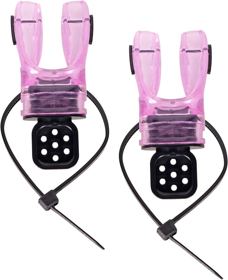 JUSTOOP Store Bite Moldable Scuba Diving Mouthpiece, TPE Moldable Snorkel Mouthpiece Regulator with Regulator Tie Scuba Diving Mouthpiece Replacement Diving Regulator, Pink/Blue/Transparent Black - Image 1